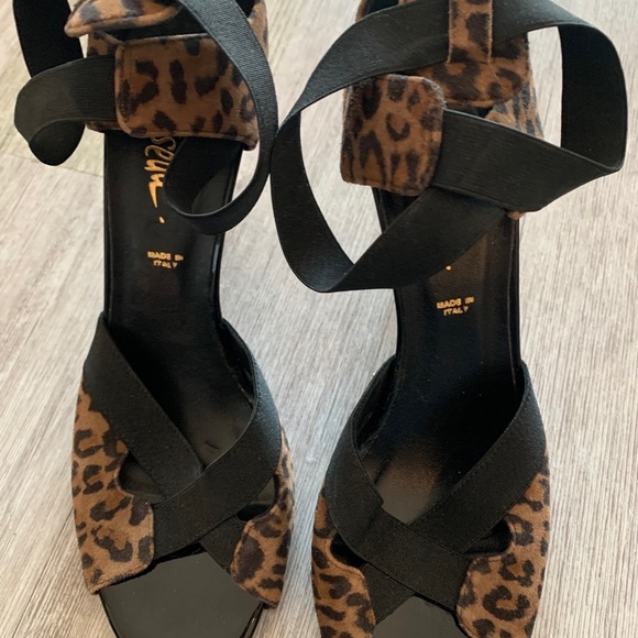 Cheetah print peep toe heels - Picture 6 of 7